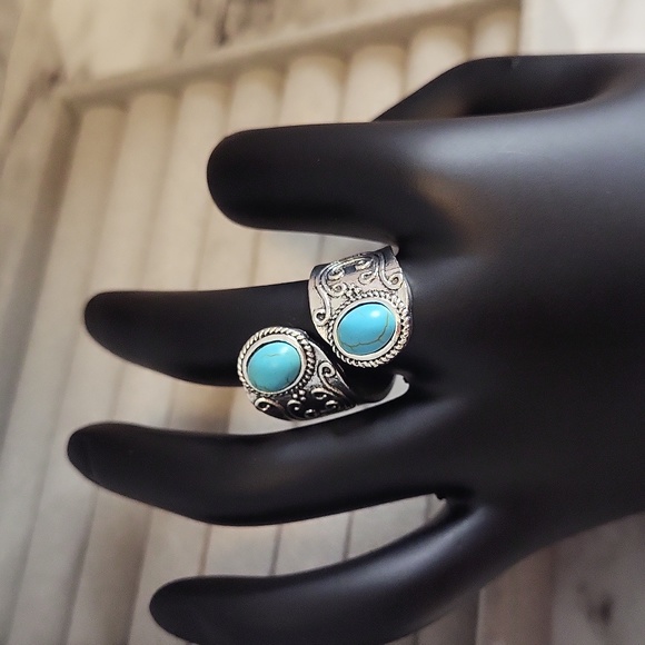 Vintage Bohemian Open Adjustable Ring Inlaid Gemstone For Women Fine Jewelry - Picture 16 of 16